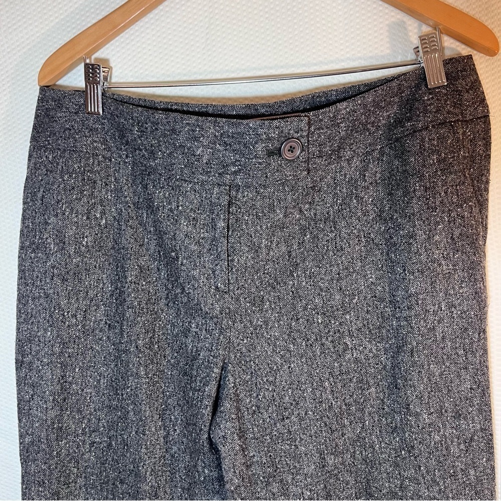 Caslon Grey Wool Blend Tweed Cropped Trouser Pants Size 14 Career Workwear Cuffs - Picture 3 of 11